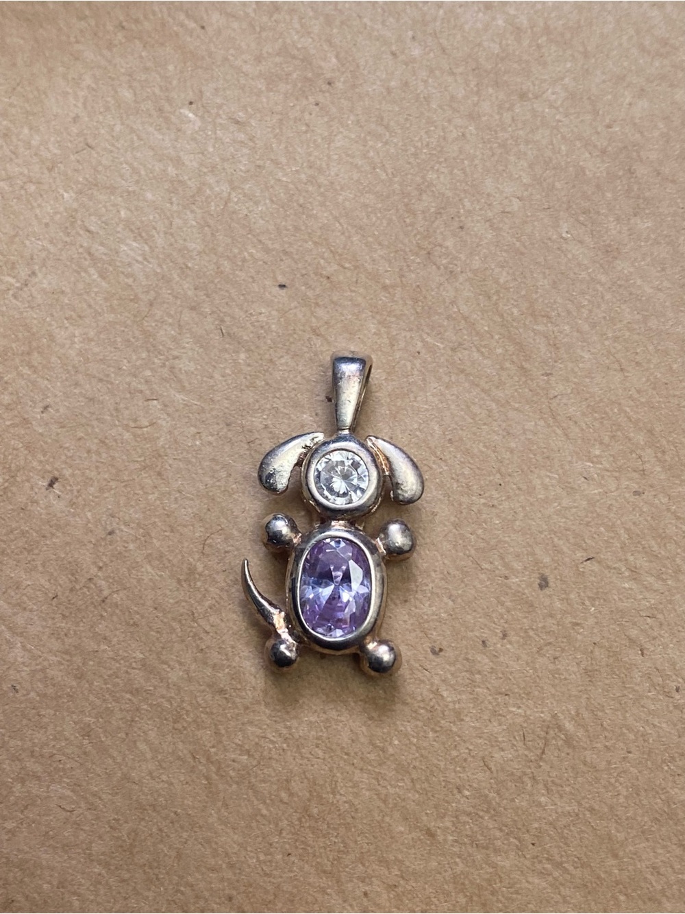 Puppy Dog Charm 925 Sterling Silver Birthstone February